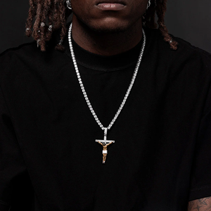 Collar con Colgante de Diamantes de Imitación Personalizado Estilo Hip Hop para Hombre - Product Image 4