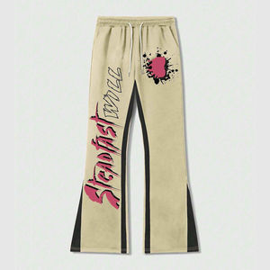Pantalones Deportivos de Hombre, Estilo Flare, con Logotipo Personalizado, de Algodón y Felpa, Cintura Media, Estilo Urbano Informal - Product Image 1