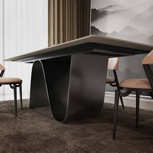 Mesa de Comedor Moderna con Base de Acero Inoxidable y Tapa de Mármol, Diseño de 2640 cm de Longitud, Capacidad para Más de 10 Personas - Product Image 4