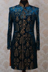 NEW---BEAUTIFUL DESIGN of EMBROIDERY on SHERWANI on VELVET FABRIC & ALSO MATCHING SHOE WITH DRESS for PARTY-WEAR/WEDDING@2022 - Product Image 2