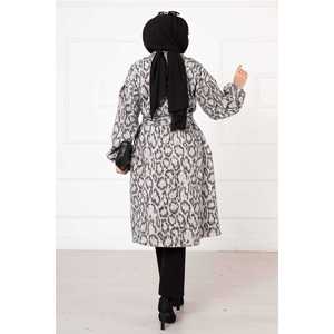 Abrigo de Cachemira Reversible con Estampado de Leopardo para Mujer, Estilo Vintage Largo, con Capucha, Decoración de Botones, Ropa de Invierno Informal, Talla XL - Product Image 5