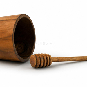 Budivis Handcrafted for <b>Pot</b> Cup with <b>Honey</b> Dipper for Kitchen Serving and Rustic Table Decoration Made in Bali - Product Image 3