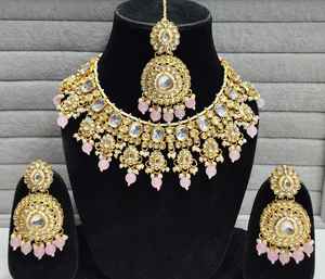 Anti Tarnish Kundan Choker <b>Necklaces</b> Set Wedding Party Wear Jewellery customise available in all shapes and size - Product Image 1
