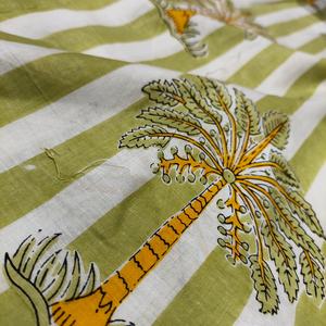 Organic Carded Lightweight Block Printed Cambric Fabric Custom Indian Handmade Cotton Activewear Running Dress Curtain Shirt - Product Image 3