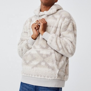 Wholesale High Quality Warm Winter Long Sleeve Heavy Weight <b>Sherpa</b> <b>Fleece</b> Printed Tie Dye <b>Men</b> Fur Hoodies - Product Image 2