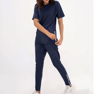 Conjunto Deportivo Casual de Algodón para Mujer, Invierno, Diseño Sólido, Ecológico, Transpirable, 2 Piezas, Largo, Colores Personalizables - Product Image 2