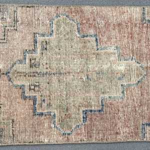 1.5x3 ft Turkish Rug, Vintage Rug, <b>Brown</b> Ikat <b>Wool</b> Rug - Product Image 3