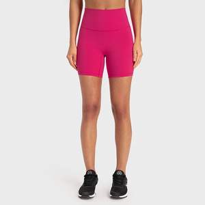 Shorts de yoga taille haute pour femmes, grande taille, respirants, compressifs, en toile Spandex/Polyester, haute qualité, personnalisables, pour le sport - Product Image 2