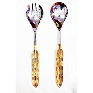 Best Quality Brass Salad Serving Set for Kitchenware Custom Size Pineapple Design Flatware Cutlery Sets With <b>Lacquer</b> for Home - Product Image 3