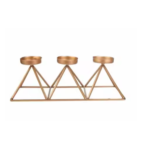 Candelabros de tres cabezas de Metal, candelabros de Metal decorativos dorados brillantes, candelabros decorativos de Metal para regalos antiguos - Product Image 1