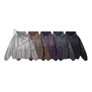 Nouveau sweat à capuche pour homme coupe classique à manches longues avec poches, effet délavé, style streetwear, en molleton 100% coton, collection printemps, lot de 2 - Product Image 6