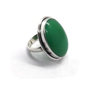 Anillo chapado en oro Vintage hecho a mano de Plata de Ley 925 Unisex, piedras preciosas de ónix verde Natural, joyería de boda de alta calidad, tamaños 6-8 - Product Image 1