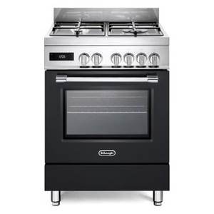 Cocina de Gas De Longhi PRO 66MAL de 4 Zonas con Horno Eléctrico, Acero Inoxidable y Negro, Clase A (60x60x85.7cm) - Product Image 1