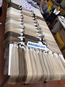 Vente en gros d'extensions de cheveux de trame de machine de cheveux bruts vietnamiens doublement étirés couleur de balayage droite naturelle - Product Image 4