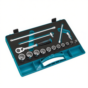 Hazet 16-Piece Set of 3/8'' <b>12</b>-<b>Point</b> Square <b>Socket</b> with Traction Profile and Knurling - Product Image 2