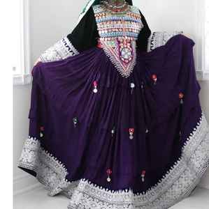 Vestidos Hazara Vintage de seda hechos a mano para mujer de Color único en Tarifa mayorista 2025 vestidos afganos más vendidos - Product Image 6