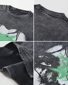 Camiseta Unisex de Lujo, Talla Grande, Algodón Grueso, Hombros Caídos, Estampado Gráfico, Inspiración Urbana, Personalizada Digital para Hombre - Product Image 5