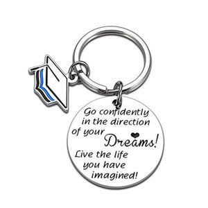 Porte-clés de remise de diplôme en métal plaqué argent personnalisé en émail doux, vente en gros - Product Image 6