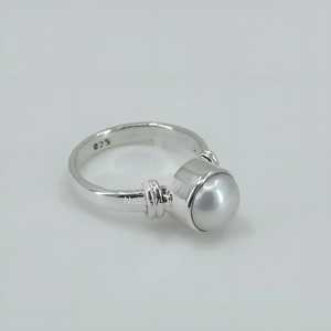 925 Sterling Silver Handmade <b>Dainty</b> Pearl <b>Ring</b> White Freshwater Boho June Birthstone Gift New Collection of Handmade Jewelry - Product Image 3