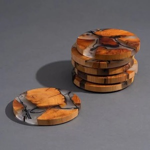 Sous-verres ronds en nacre de qualité supérieure faits à la main, verres durables et écologiques avec option de logo personnalisé - Product Image 2