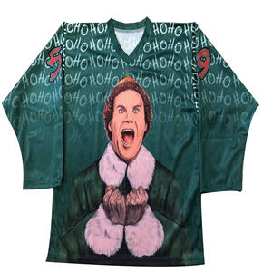 Jersey de hockey sobre hielo para jóvenes/adultos personalizable OEM con cuello en V de alta calidad, uniforme de sublimación transpirable con técnica de nombre de equipo - Product Image 4