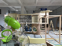 Équipement de terrain de jeu intérieur en bois naturel écologique pour bébés et tout-petits, toboggan souple, piscine à balles, parc d'attractions pour enfants, centre FEC, CE