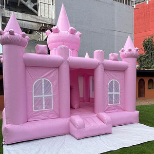 Castillo Inflable <span class=keywords><strong>de</strong></span> Color Rosa Usado para Fiestas a Precio Económico, Castillo Inflable Comercial - Product Image 1