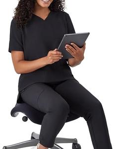 Prix de gros Ensemble de blouses pour femmes de couleur noire Uniformes d'allaitement Gommages cliniques Uniformes d'hôpital médicaux personnalisés Ensembles de gommage - Product Image 3