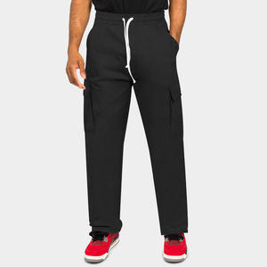 OEM personalizado de invierno de los hombres rectos Jogging pantalones de estilo informal de talla grande pantalones de chándal cintura Logo liso algodón poliéster de moda - Product Image 1