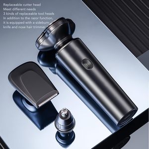 Kit de rasage électrique sans fil pour homme, tondeuse à triple lame avec tête flottante et lames remplaçables, rasoirs étanches IPX7 - Product Image 6