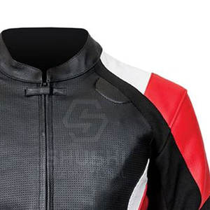 Chaqueta de carreras de Cardura personalizada, chaqueta de moto de invierno para hombre con logotipo frontal de cuello levantado de cuero genuino, transpirable, ecológica - Product Image 4