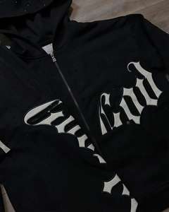 Hip Hop lettre broderie haute qualité ensemble de vêtements de sport Y2k fermeture éclair à capuche pantalons de survêtement 2 pièces ensemble survêtement survêtement survêtement costume tendance - Product Image 2