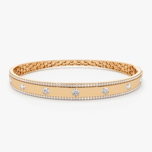 สร้อยข้อมือ zircon ทรงกลมสีทอง10K ได้รับการรับรองจาก IGI เครื่องประดับอมตะหรูหราสำหรับผู้หญิง - Product Image 1