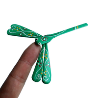 Libellule en bambou peinte de qualité supérieure, écologique, pour jeu d'équilibre pour enfants, décoration de vacances et cadeau, disponible en plusieurs couleurs