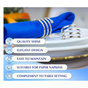 Design de luxe argenterie anneau de serviette porte-mouchoirs pour manger anniversaire fêtes d'anniversaire décoration de Table pince à serviette - Product Image 4