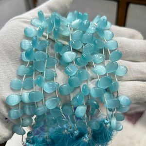 Proveedor al por mayor de cuentas de cristal de cuarzo Monolisa, piedras preciosas de almendras naturales verdes para la fabricación de joyas, precio a granel - Product Image 2