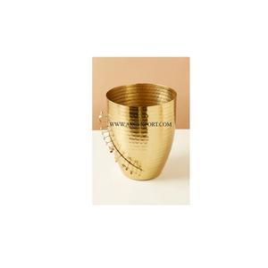 ถังขยะโลหะรูปทรงกลมสีทองขัดเงาพร้อมถังเก็บฝุ่นในโรงแรมและบ้านที่มีความต้องการสูง - Product Image 1