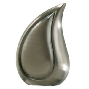 สีเงินพร้อมการออกแบบทำด้วยมือที่เรียบง่ายเหมาะสำหรับงานศพที่ใส่เถ้าหรูหราทำจากโลหะไม่เหมือนใคร - Product Image 1