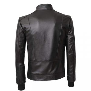Chaqueta de Motociclista Negra para Hombre |   Ropa Exterior de Cuero Sintético con Cierre |   Abrigo Ligero de Moda |   Suministro al por Mayor - Product Image 2