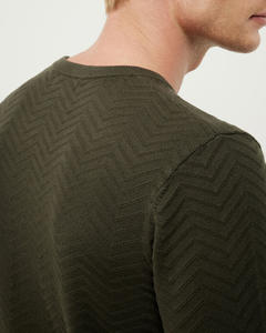 Sweat-shirt en tricot à manches longues et col rond avec poignets élastiques pour hommes, coupe moderne élégante, vêtement d'hiver, coupe décontractée - Product Image 4