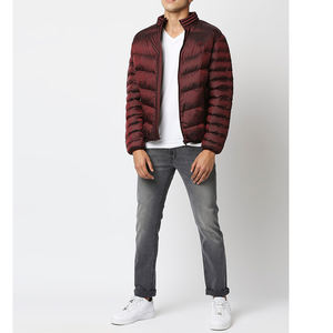 Chaqueta de vuelo acolchada de burbujas brillante granate de invierno para hombre, chaqueta acolchada Softshell con capucha para exteriores para hombre, chaqueta de invierno para hombre - Product Image 6