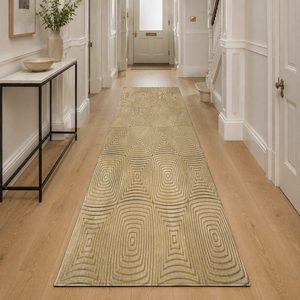 Alfombra de Chenilla Lavable a Máquina, Diseño Abstracto Contemporáneo, Color Beige Marrón, Antideslizante, Modelo LXDP-0887 de RUGS DEPOT, Venta al Por Mayor - Product Image 5