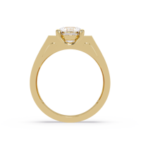 Bague de fiançailles solitaire haut de gamme en or pur 14 carats, diamant de laboratoire rond de 1,00 ct certifié IGI, pour homme