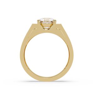 Anillo de compromiso solitario de alta gama para hombre, oro puro de 14K, certificado IGI, diamante cultivado en laboratorio de corte redondo de 1.00 ct. - Product Image 4