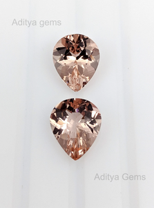 Morganite naturelle béryl poires forme de poire pêche rose pierres précieuses en vrac Jaipur fabricant en gros taille libre étalonnage - Product Image 3