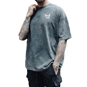 Respirant Street Wear Hommes Lavage À L'acide T-shirts Vente Chaude Poids Léger Hommes Lavage À L'acide T-shirts - Product Image 1