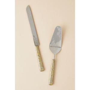 Juego de servicio de queso y pastel de metal Premium con diseño elegante para funciones de boda y reuniones familiares festivas - Product Image 1