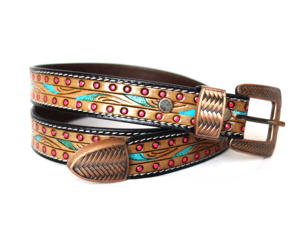 Cinturones de cuero de vaca genuino hechos a mano para mujer Estilo vintage de 34 a 52 pulgadas de longitud para compra a granel - Product Image 1