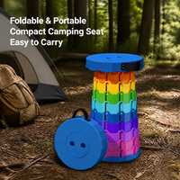 Tabouret pliant rétractable robuste en plastique, siège compact et portable, pliage rapide, gain de place, pour randonnée, pique-nique, loisirs, extérieur