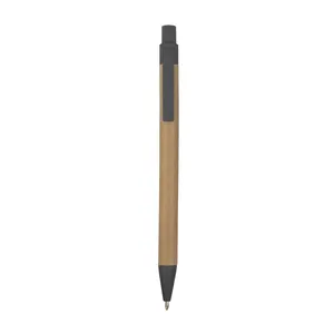 Stylo à encliquetage en paille de blé recyclée écologique, gadgets promotionnels - Product Image 2